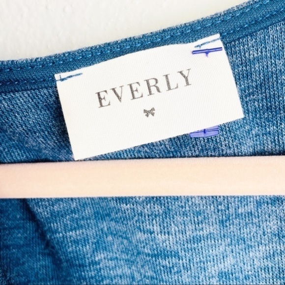 EVERLY Gray Surplice Long Sleeve Empire Mini Dress Size‎ Small - Picture 5 of 6